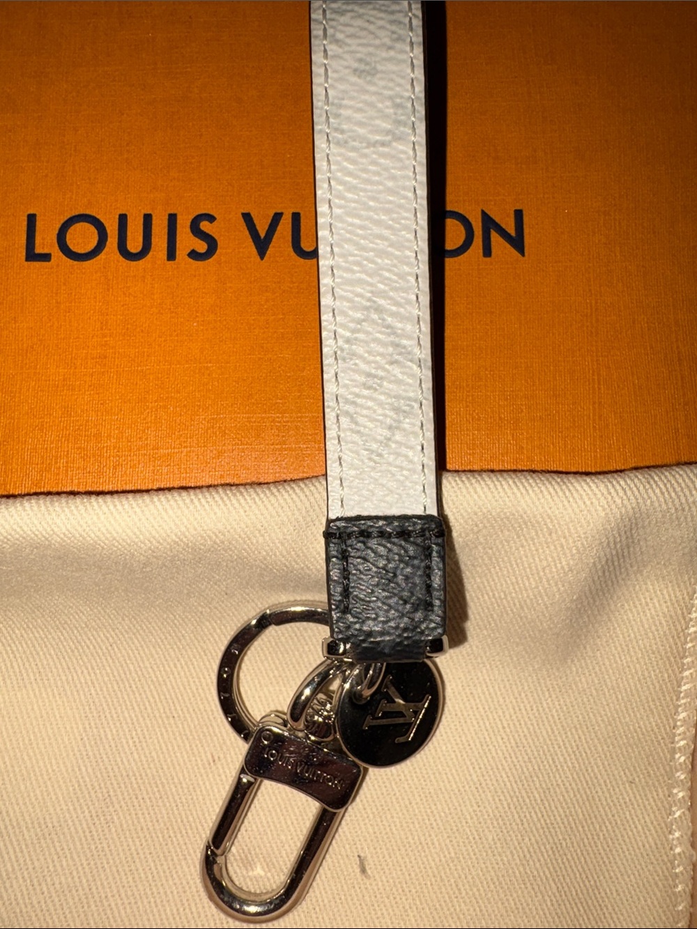 Authentic Louis Vuitton Dragonne Key Strap with Silver Hardware - Picture 2 of 14